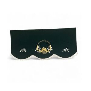 Vintage Hand in Hand Christmas Valance Green‎ Embroidered Holiday Bells